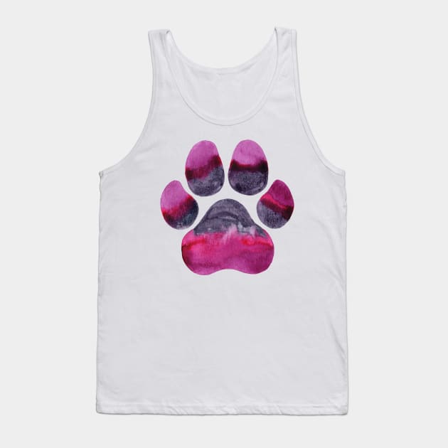 Purple Paw Print Tank Top by dragonstarart